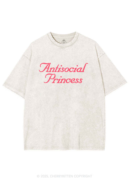 Antisocial Princess Y2K Shirts Washed Tee Cherrykitten
