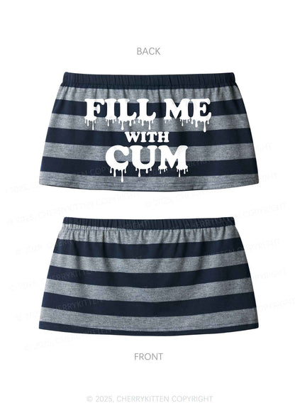 Fill Me With Cxm Y2K Navy Grey Striped Mini Skirt Cherrykitten
