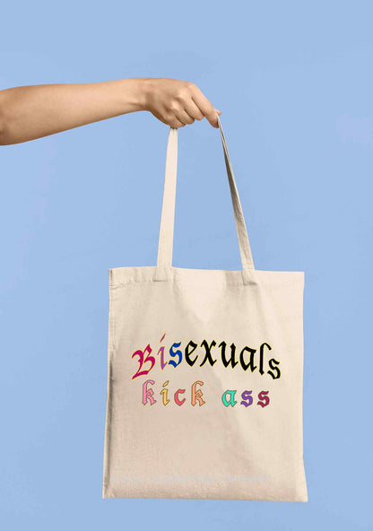 Bisexuals Kick Axx Pride Y2K Canvas Tote Bag Cherrykitten