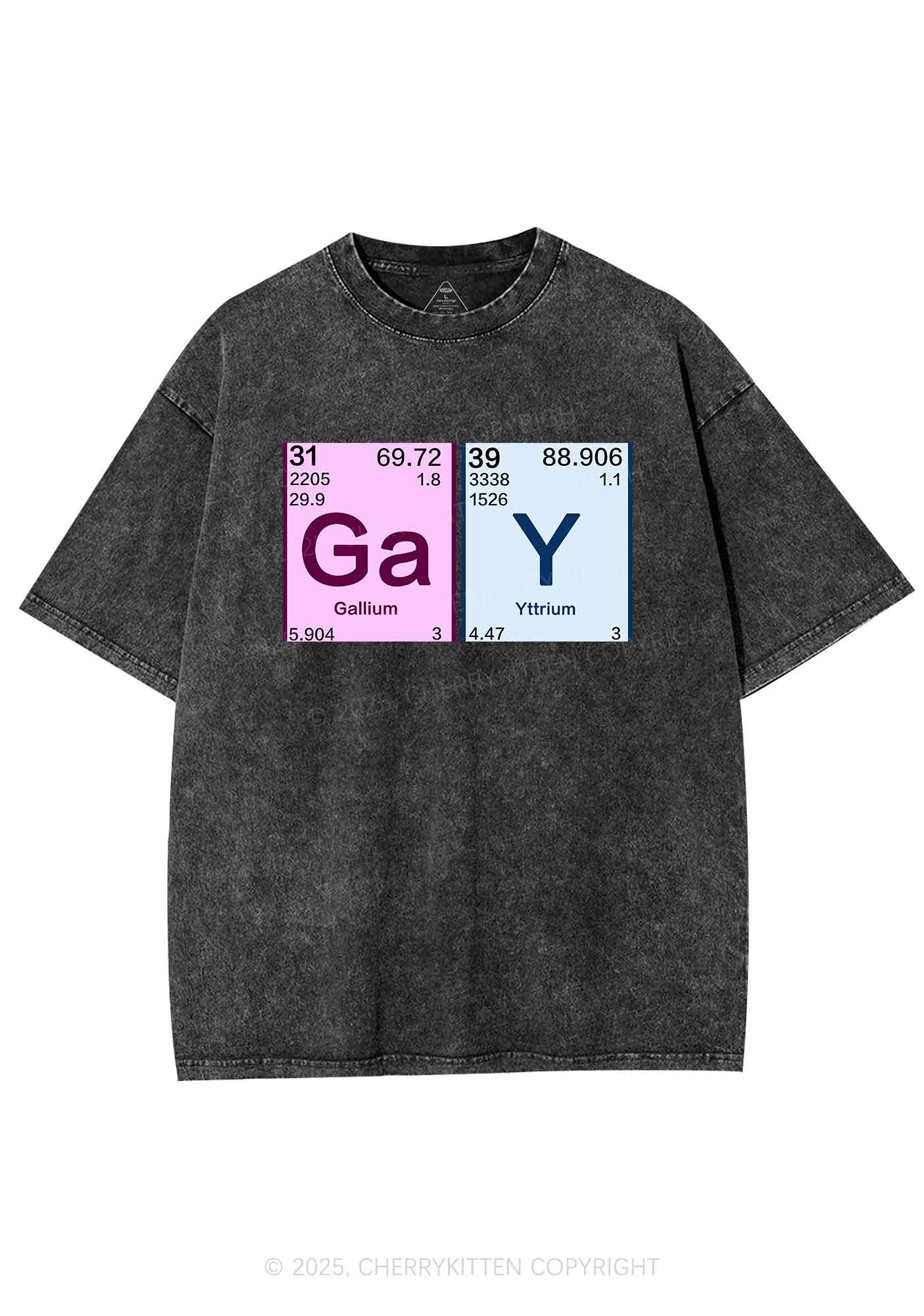 Gay Periodic Table Elements Pride Y2K Shirts Washed Tee Cherrykitten