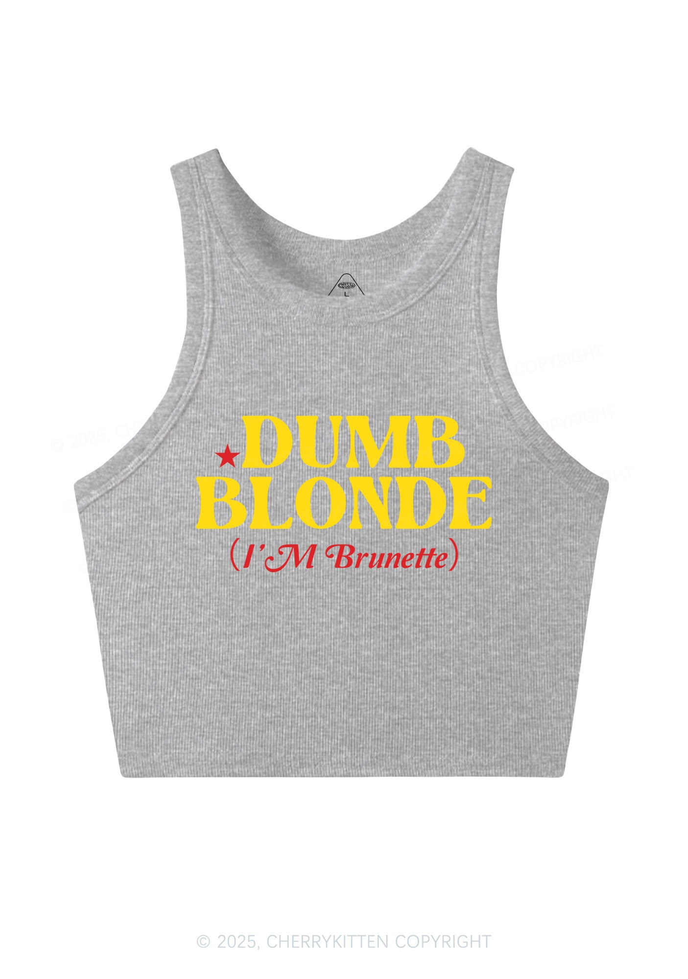 Dumb Blonde Brunette Y2K Crop Tank Top Cherrykitten