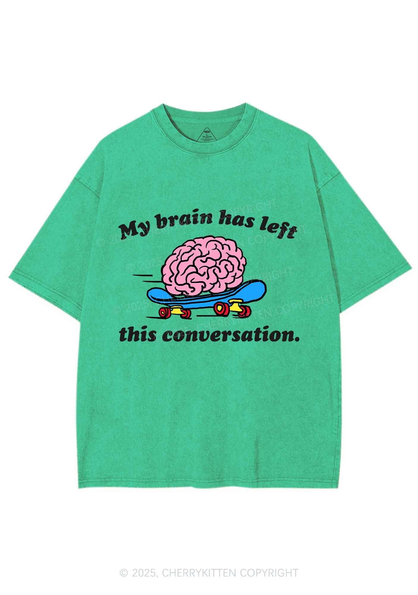 Brain Left Conversation Y2K Shirts Washed Tee Cherrykitten