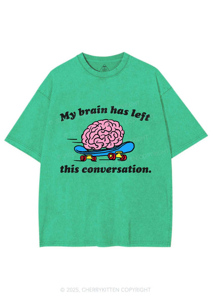 Brain Left Conversation Y2K Shirts Washed Tee Cherrykitten