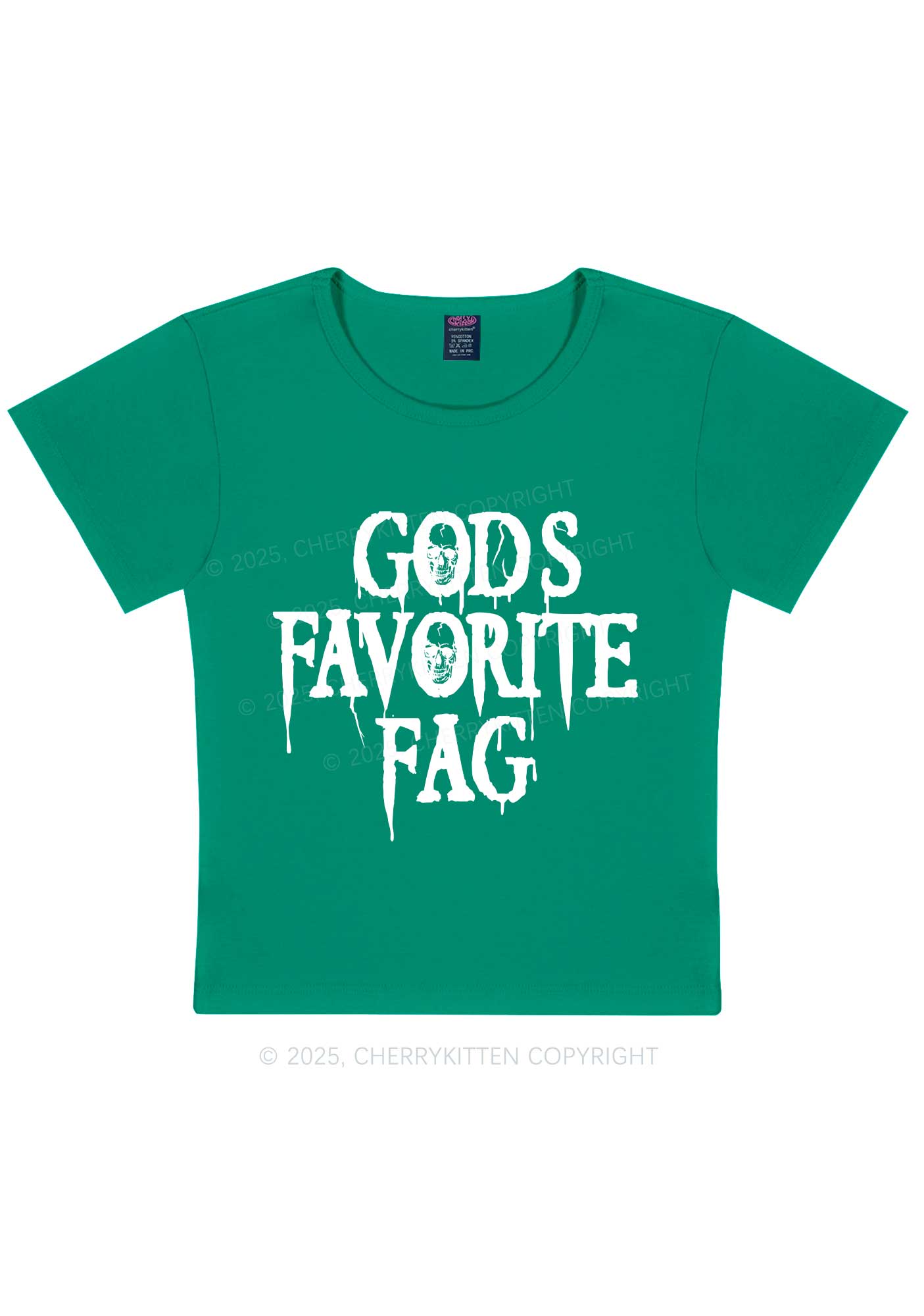 Halloween Gods Favorite Fag Pride Y2K Baby Tee Cherrykitten