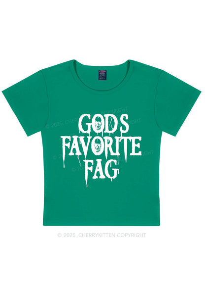 Halloween Gods Favorite Fag Pride Y2K Baby Tee Cherrykitten