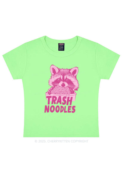 Raccoon Trash Noodles Y2K Baby Tee Cherrykitten