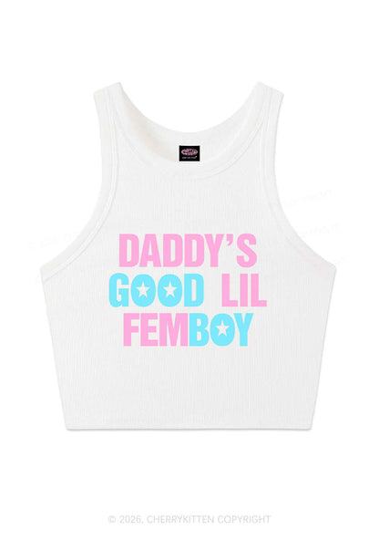 Daddys Good Lil Femboy Pride Y2K Crop Tank Top Cherrykitten