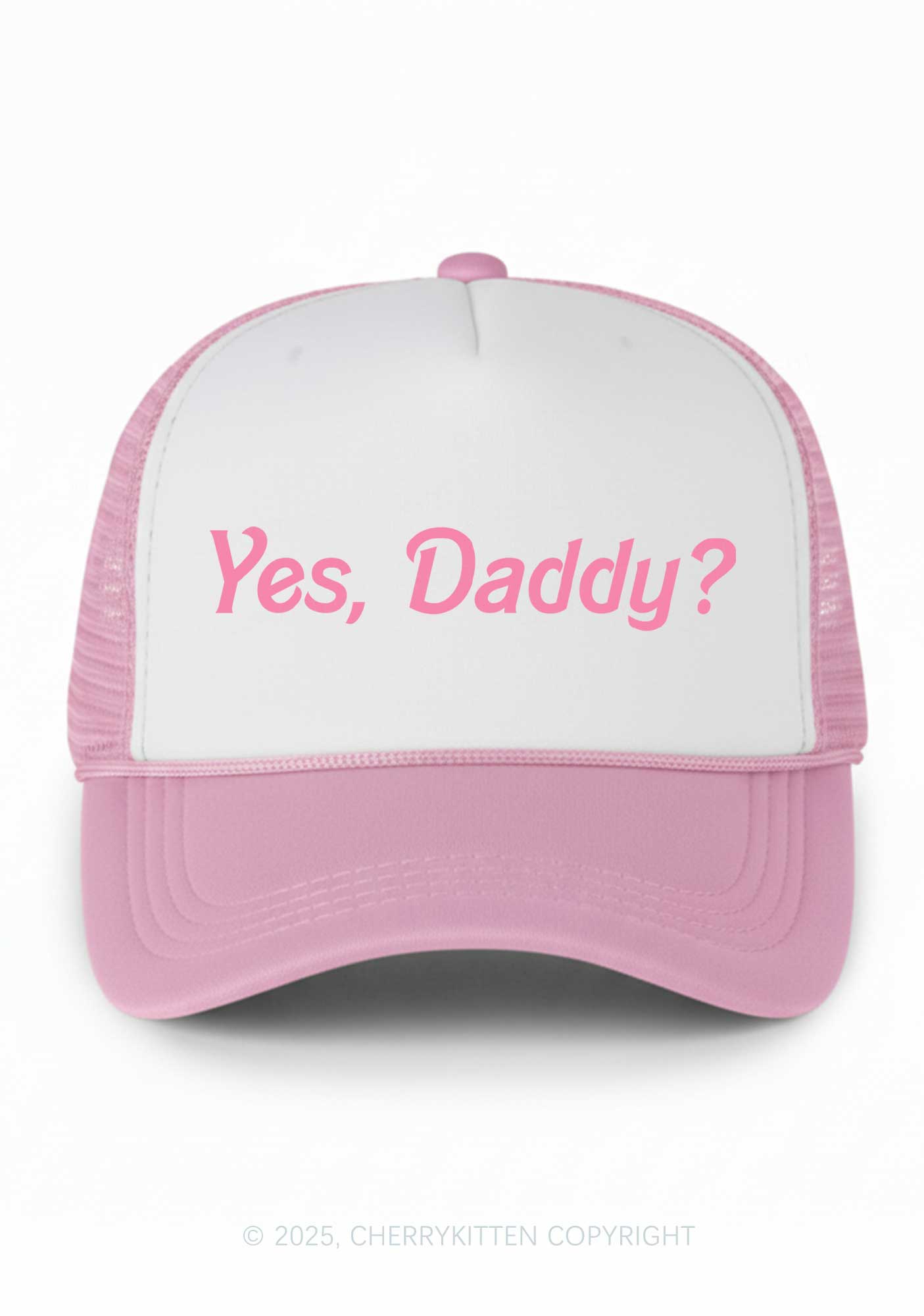 Yes Daddy Valentine's Day Y2K Colorblock Trucker Hat Cherrykitten