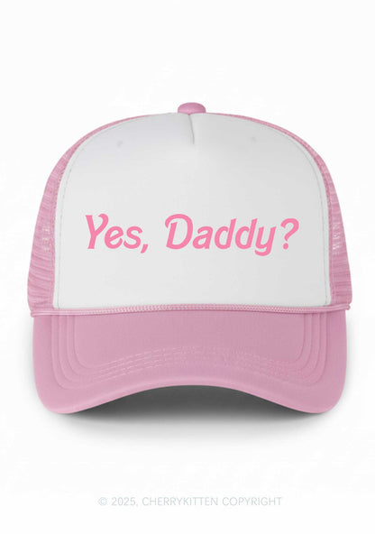 Yes Daddy Valentine's Day Y2K Colorblock Trucker Hat Cherrykitten