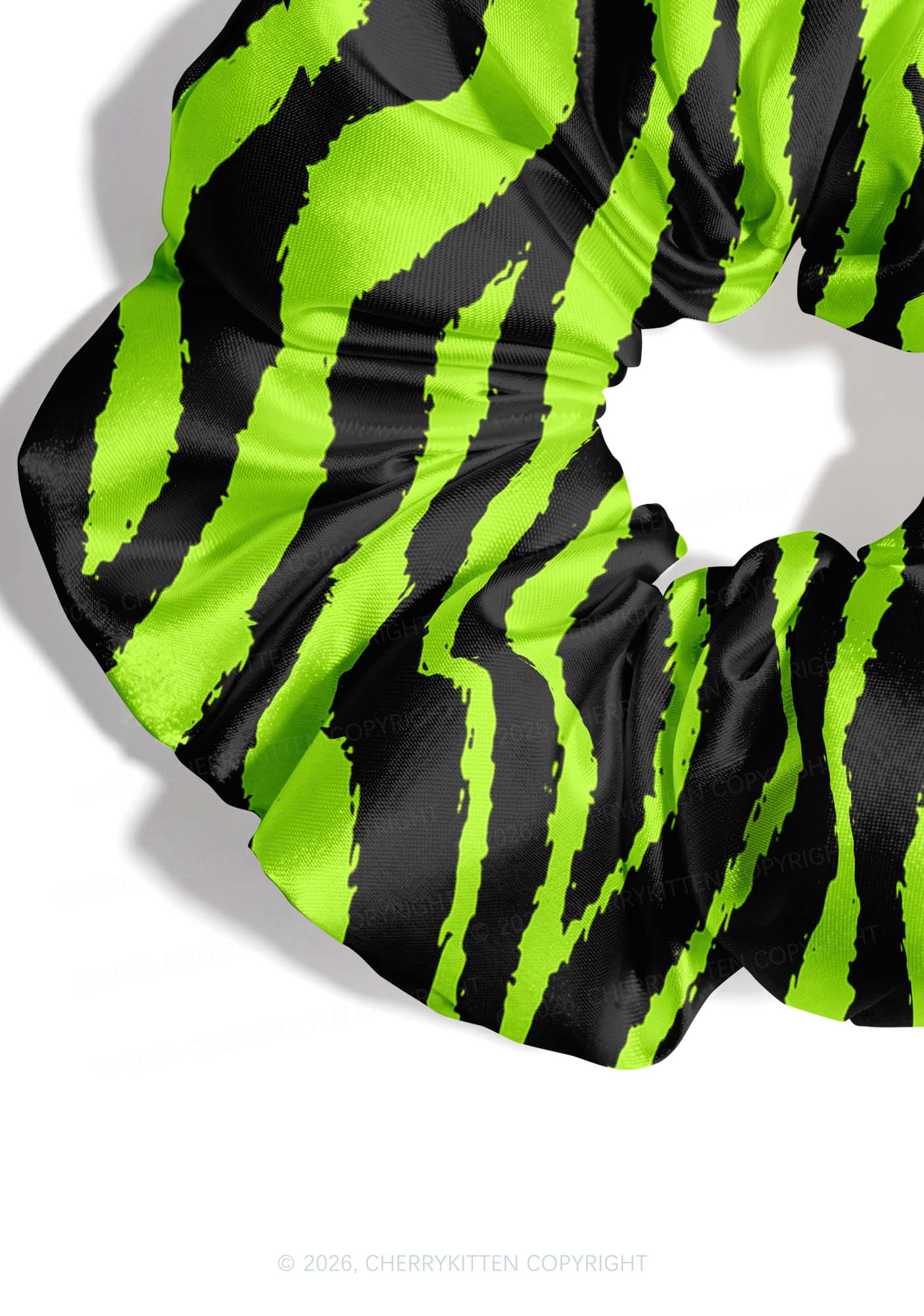 Green Zebra Y2K Hair Scrunchie Cherrykitten