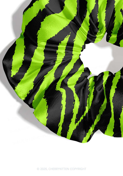 Green Zebra Y2K Hair Scrunchie Cherrykitten