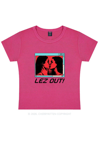 Lez Out Pride Y2K Baby Tee Cherrykitten