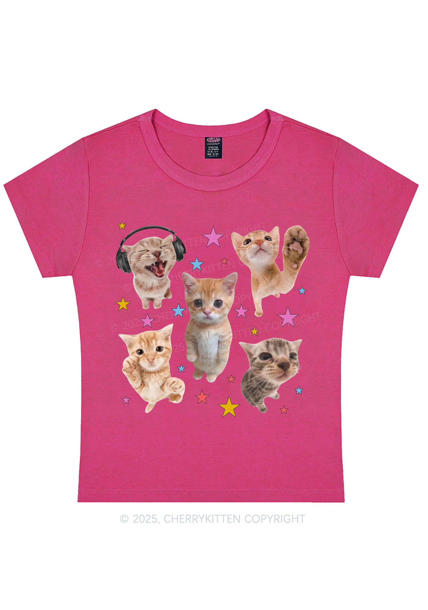Adorable Cats Y2K Baby Tee Cherrykitten