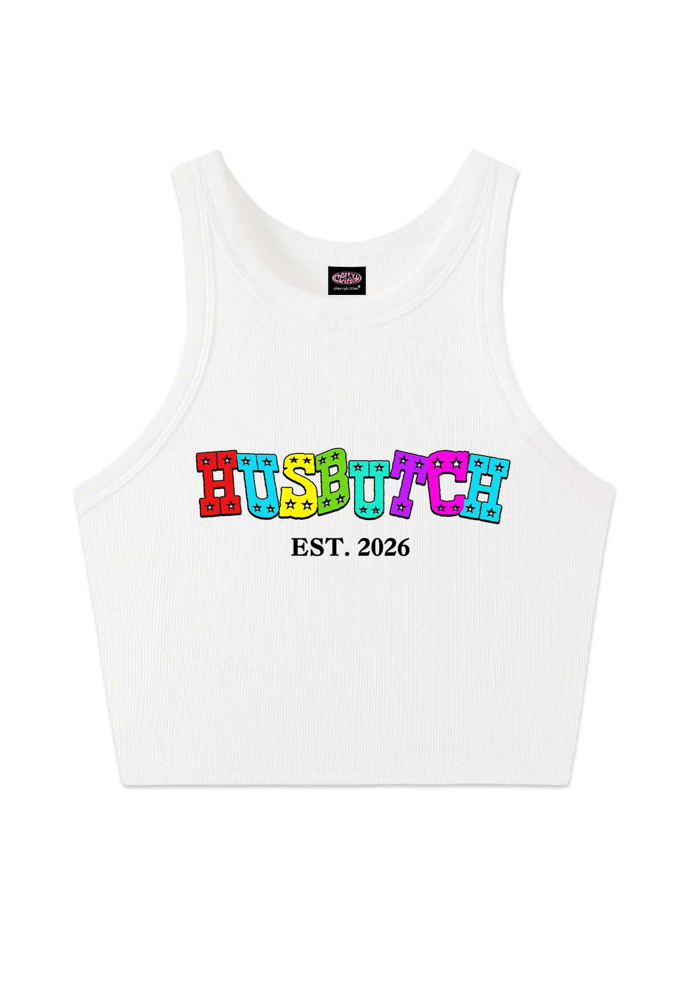 Custom Year Rainbow Husbutch Pride Y2K Crop Tank Top Cherrykitten