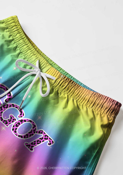 Rainbow Faggot Pride Y2K Print Men Beach Shorts Cherrykitten