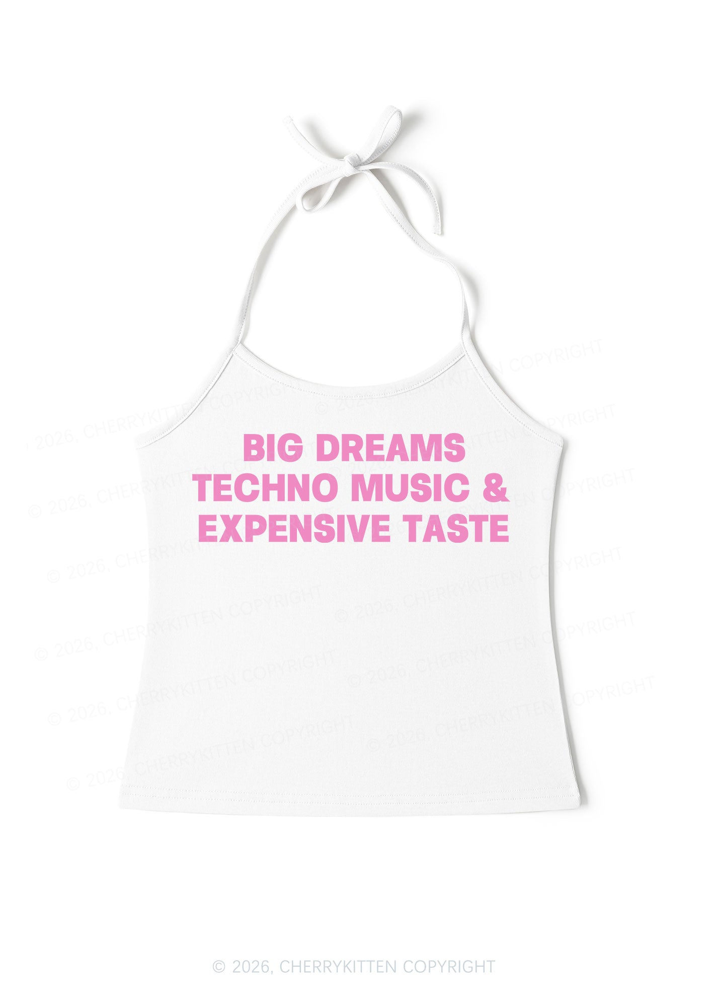 Big Dreams Techno Music Y2K Halter Neck Cami Cherrykitten