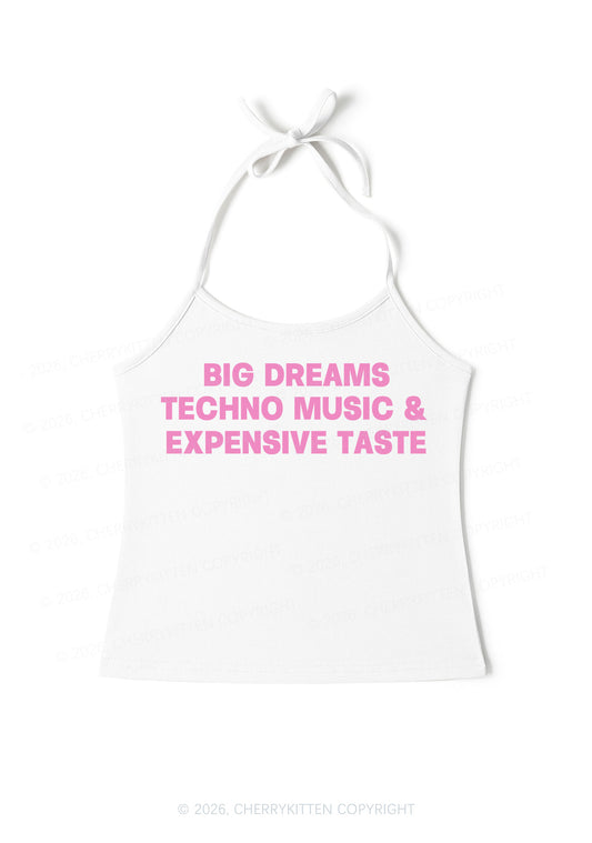 Big Dreams Techno Music Y2K Halter Neck Cami Cherrykitten