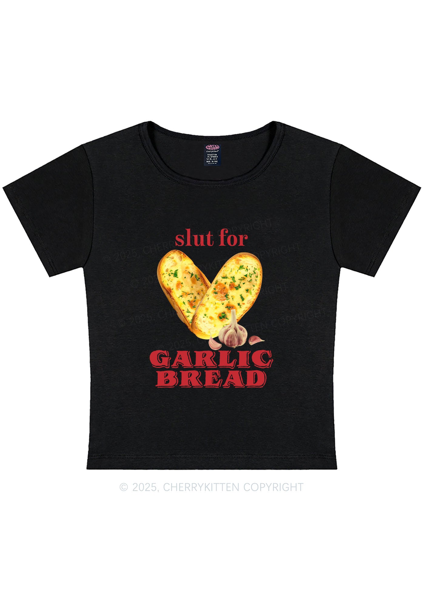 Slxt For Garlic Bread Y2K Baby Tee Cherrykitten