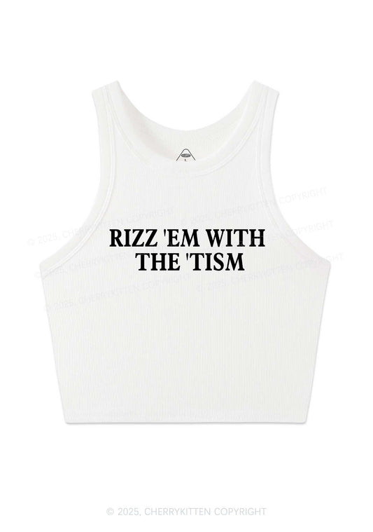 Rizz With Tism Y2K Crop Tank Top Cherrykitten