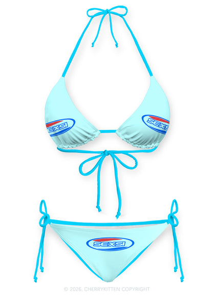 Light Blue Sexsi Y2K Print Bikini Set Cherrykitten