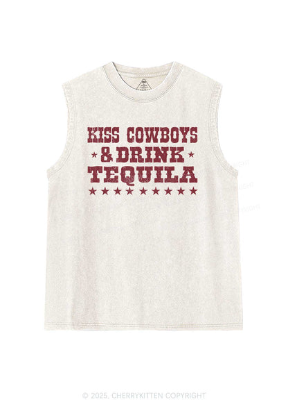 Kiss Cowboys Y2K Washed Muscle Tank Cherrykitten