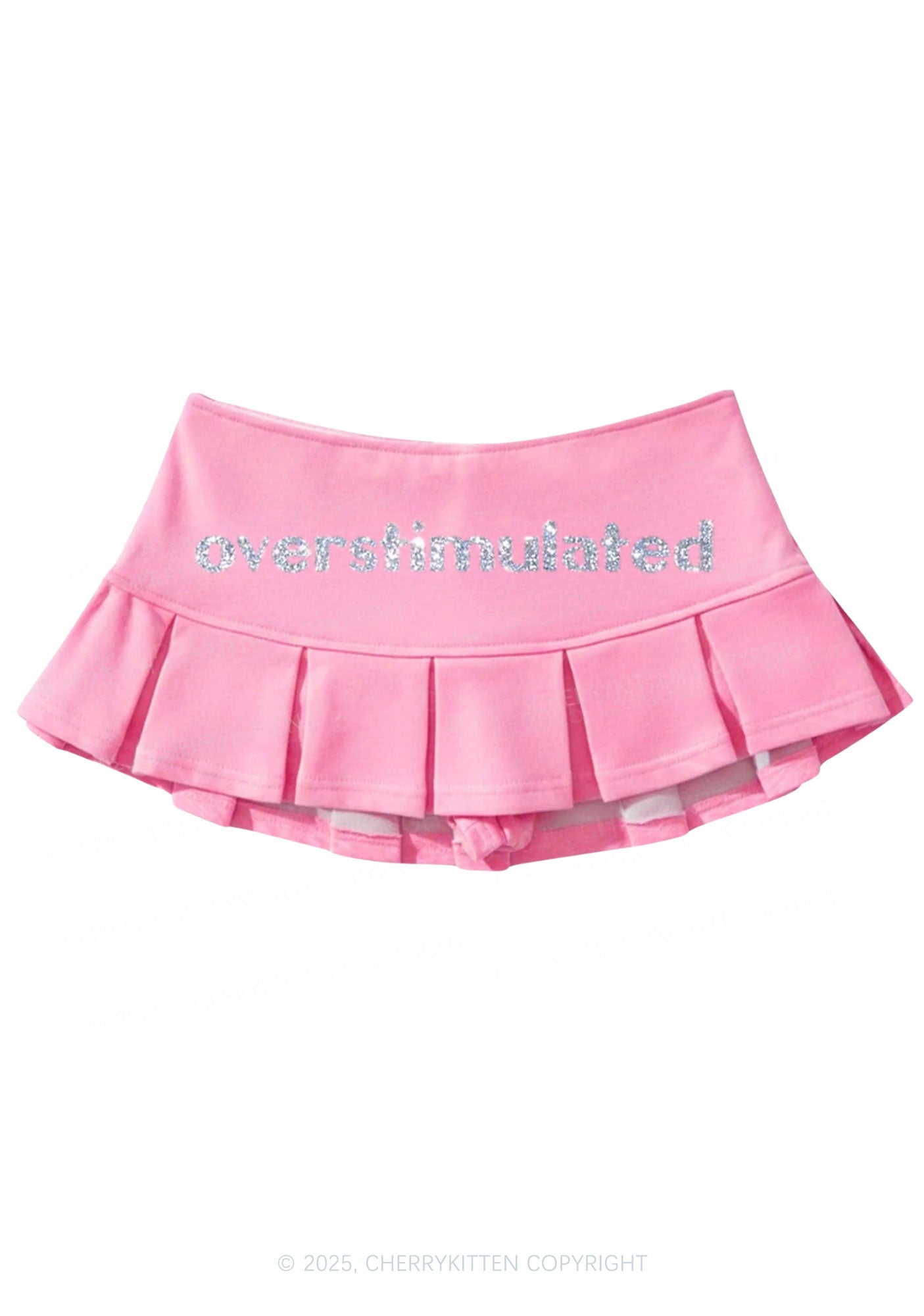 Glitter Overstimulated Y2K Mini Pleated Skirts Cherrykitten