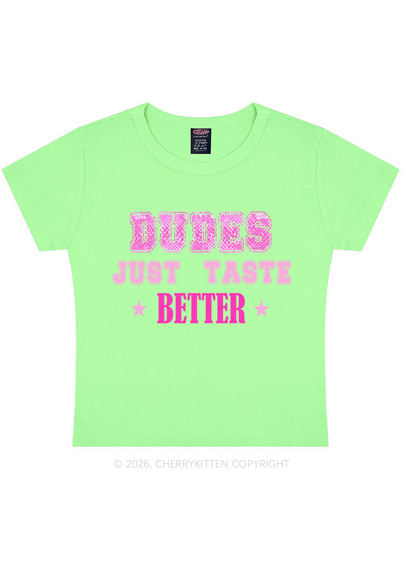 Dudes Just Taste Better Pride Y2K Baby Tee Cherrykitten