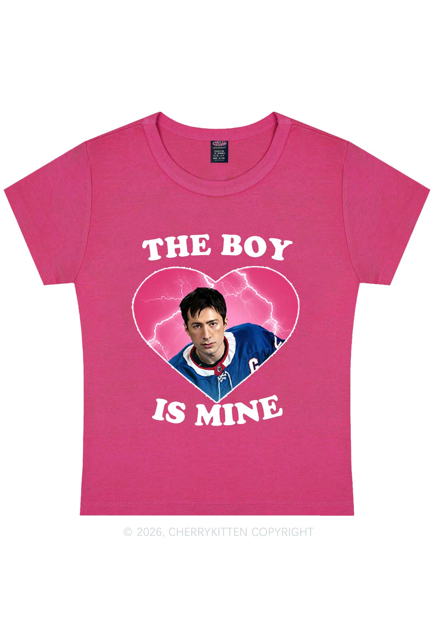 The Boy Is Mine HR Y2K Baby Tee Cherrykitten
