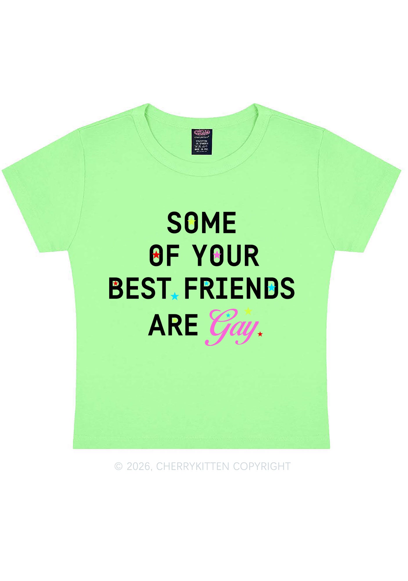 Your Best Friends Are Gay Pride Y2K Baby Tee Cherrykitten