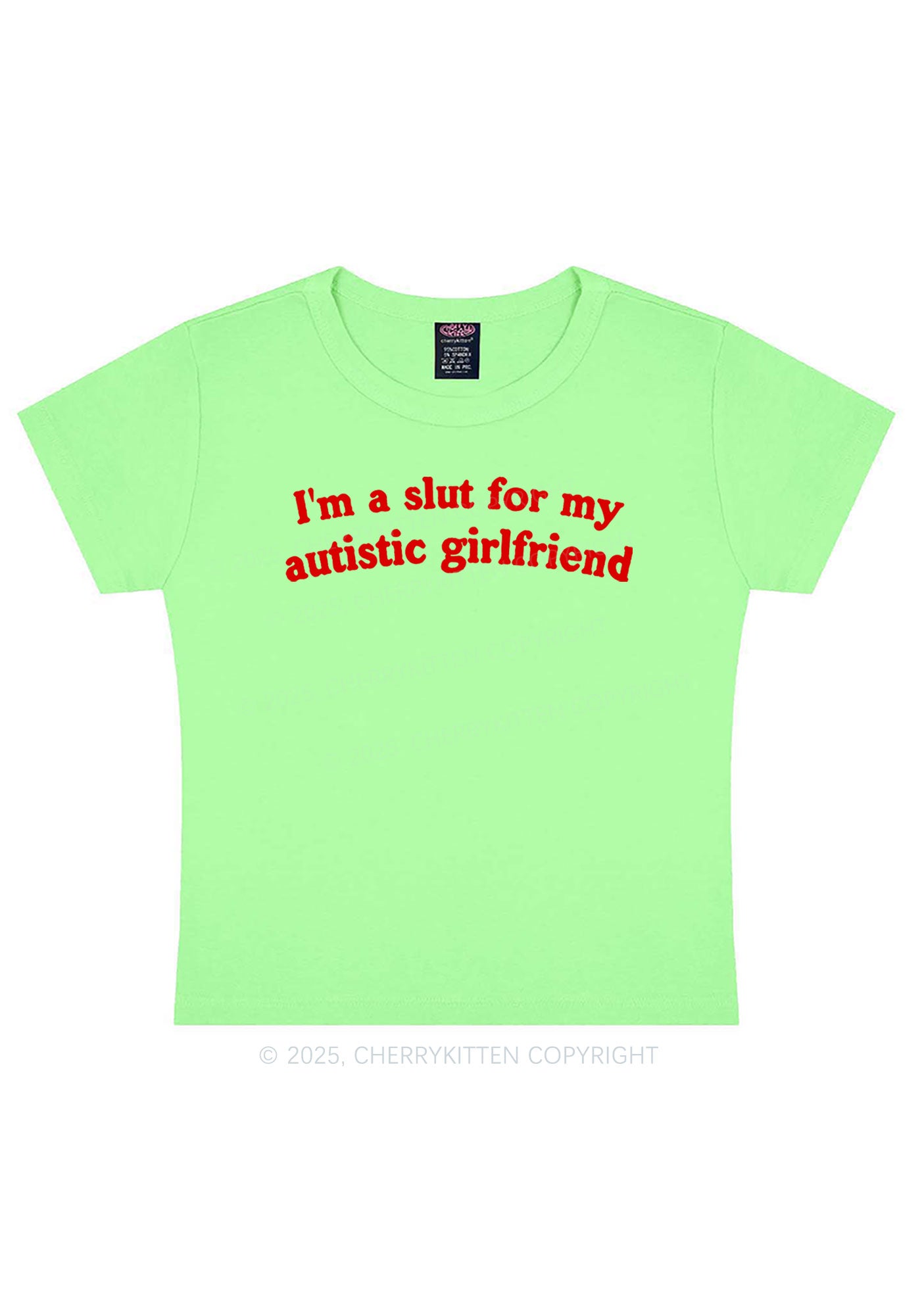 Slxt For My Autistic GF Y2K Baby Tee Cherrykitten