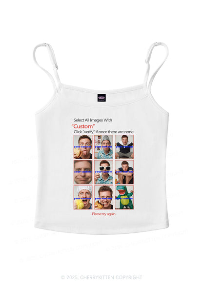 Custom Photo Verification Code Y2K Spaghetti Strap Cami Cherrykitten