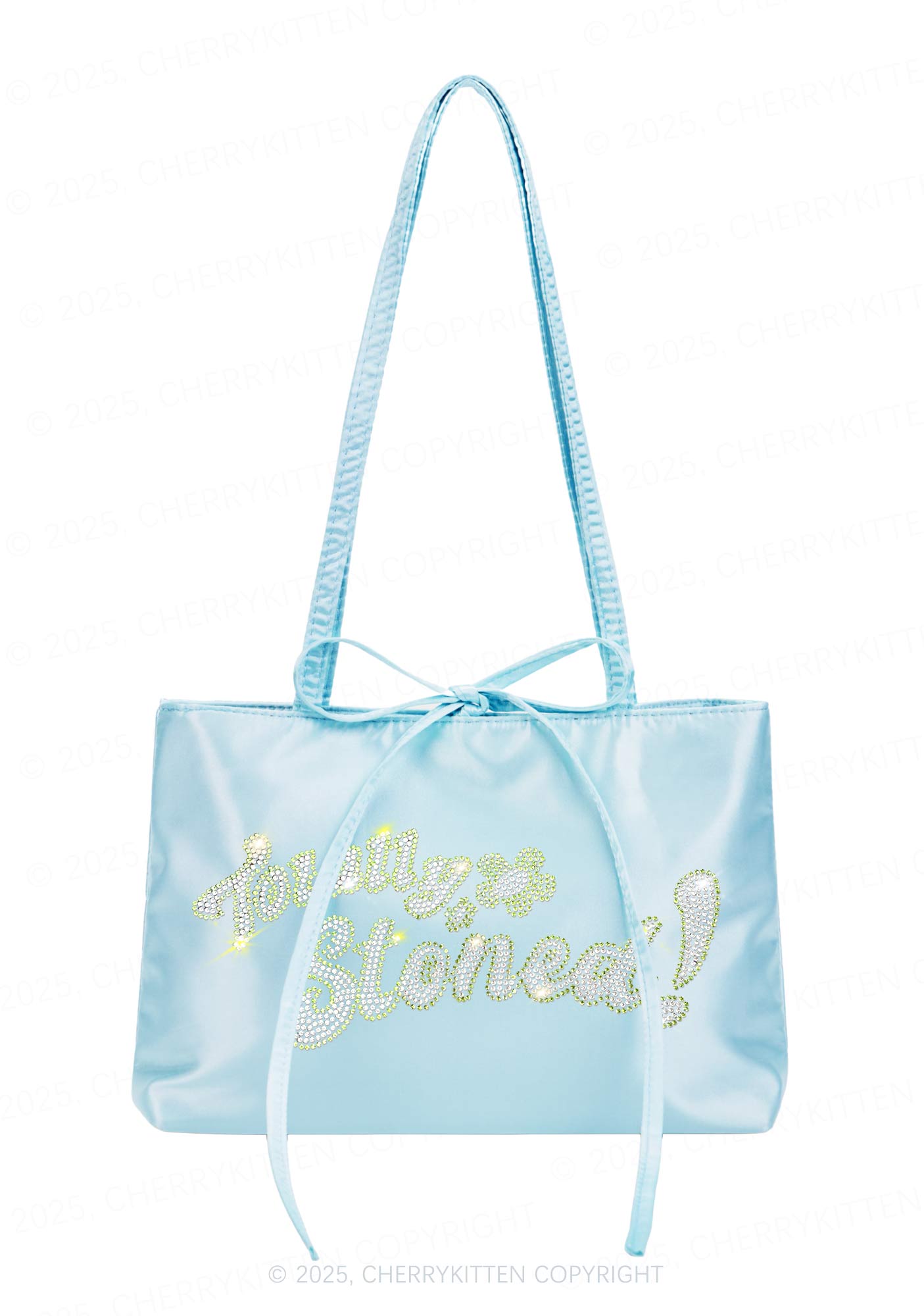 Rhinestone Totally Stoned Y2K Satin Bags Cherrykitten