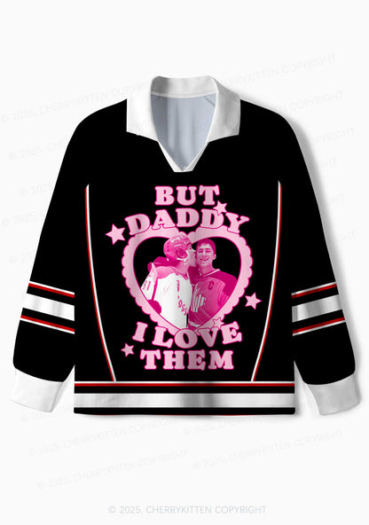 Black But Daddy I Love Them HR Y2K Long Sleeve Sport Jersey Shirts Cherrykitten