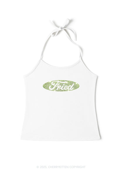 Rhinestone Fried Y2K Halter Neck Cami Cherrykitten