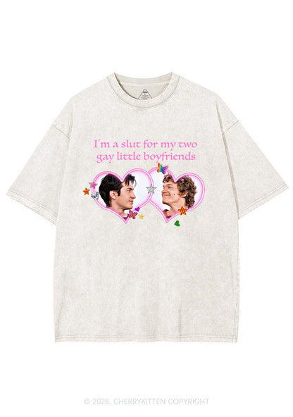 Slxt For My Gay Boyfriends HR Y2K Shirts Washed Tee Cherrykitten
