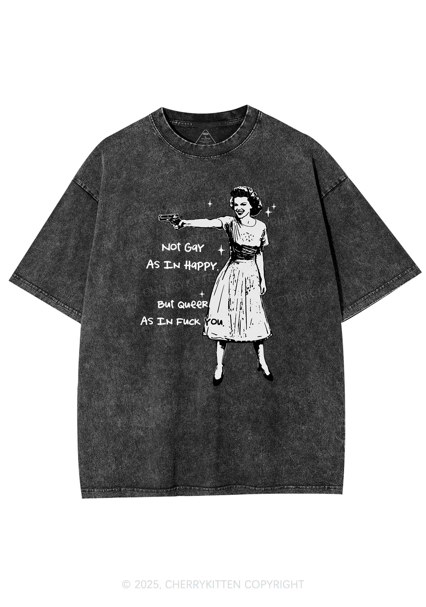 But Queer As In Pride Y2K Shirts Washed Tee Cherrykitten