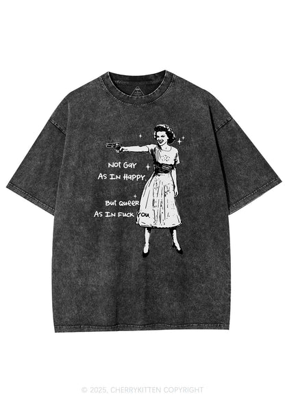 But Queer As In Pride Y2K Shirts Washed Tee Cherrykitten