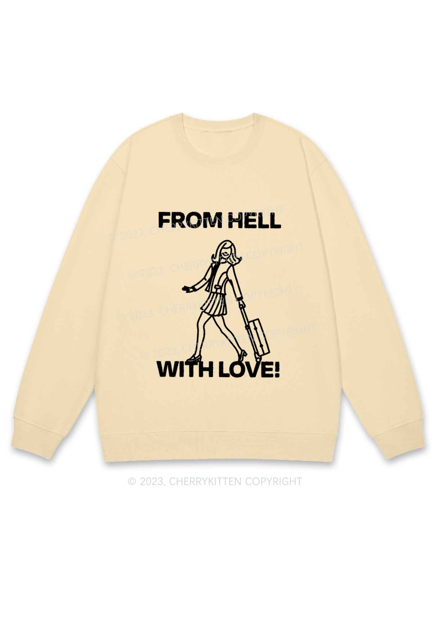 Travel From Hell With Love Y2K Sweatshirt Cherrykitten