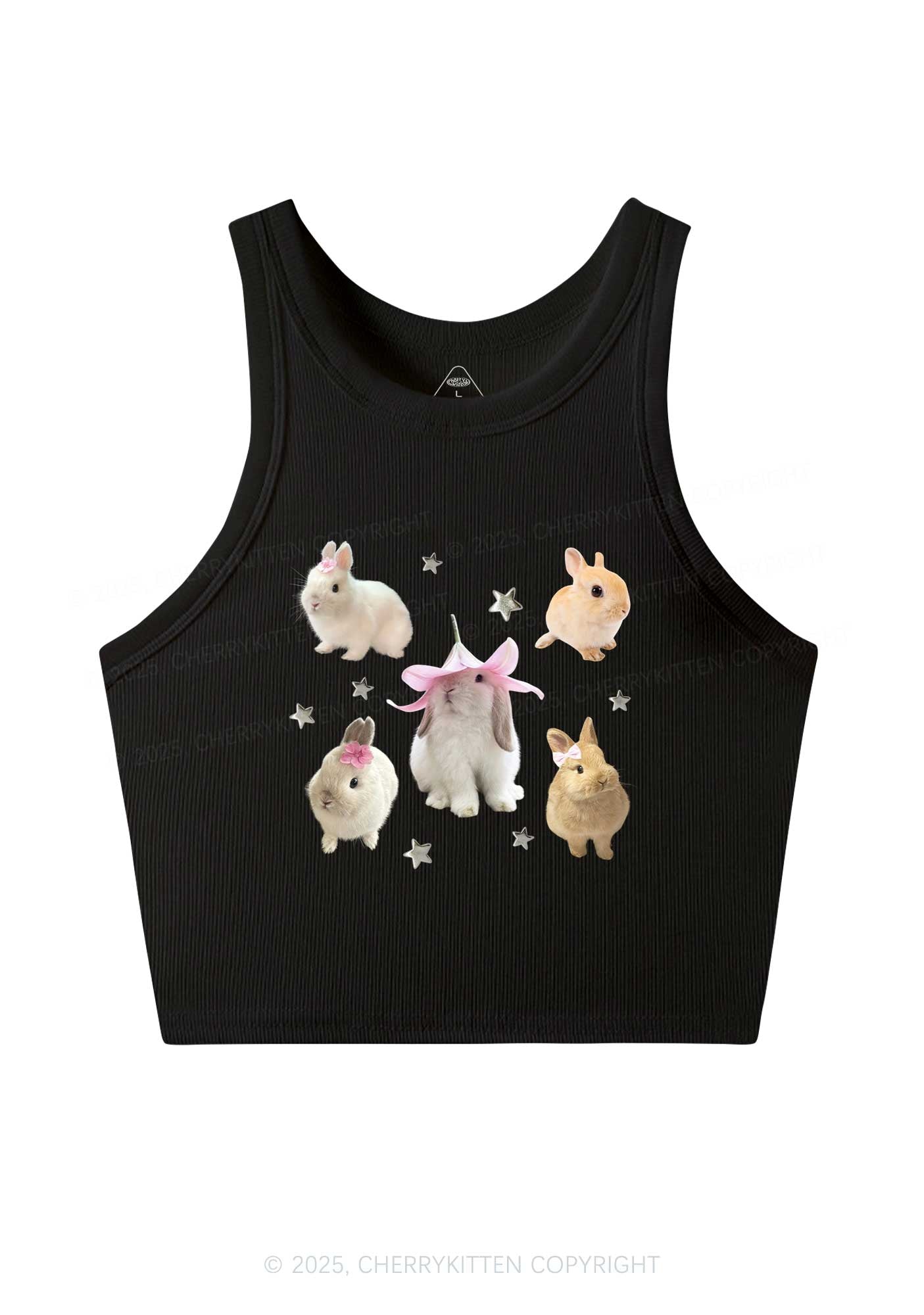 Lovely Rabbits Y2K Crop Tank Top Cherrykitten