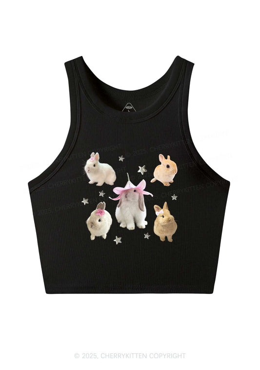 Lovely Rabbits Y2K Crop Tank Top Cherrykitten