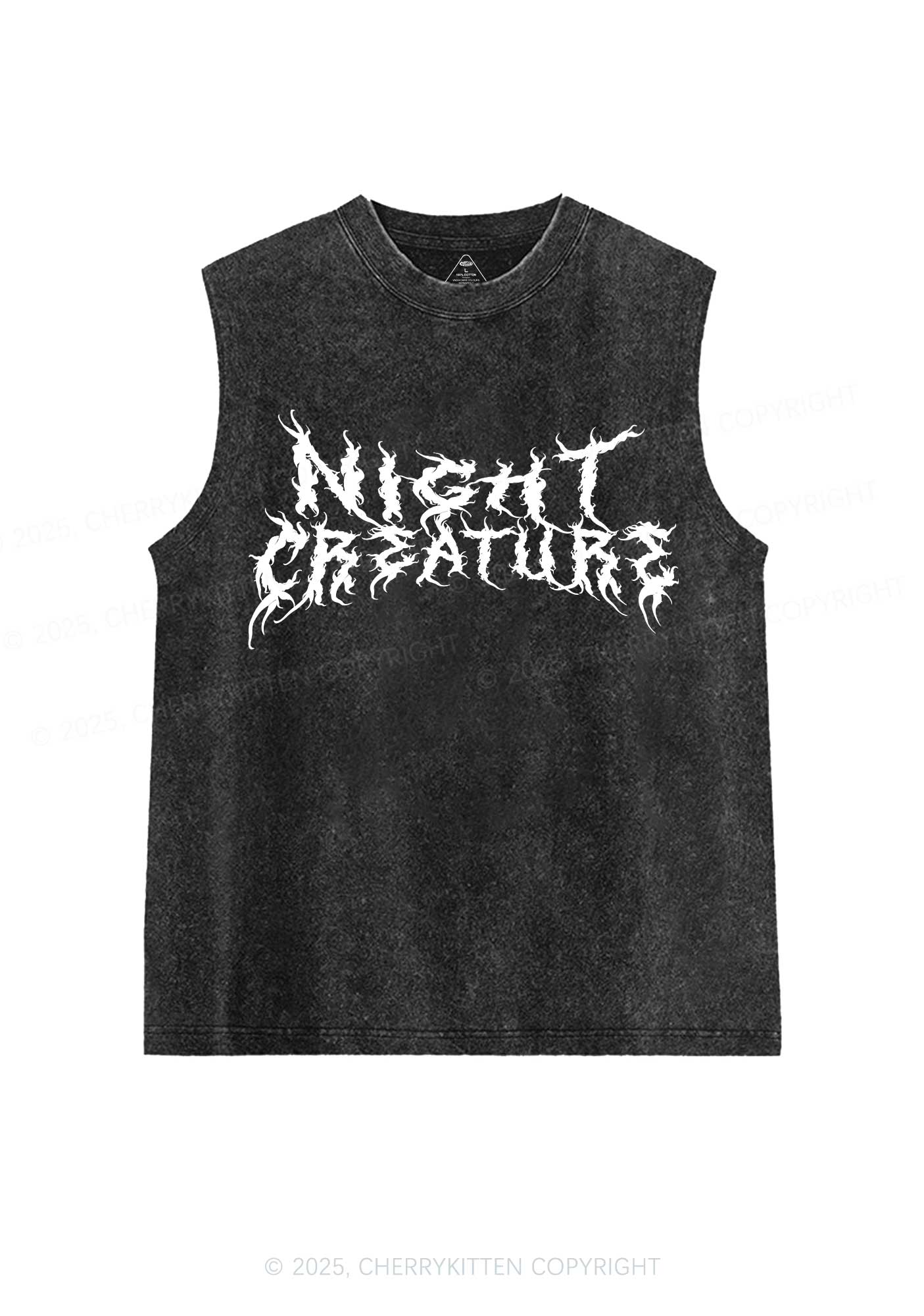 Night Creature Y2K Washed Muscle Tank Cherrykitten