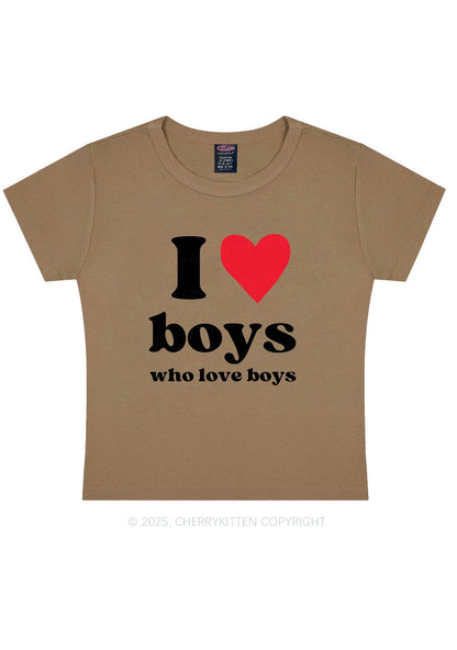 I Love Boys Pride Y2K Baby Tee Cherrykitten