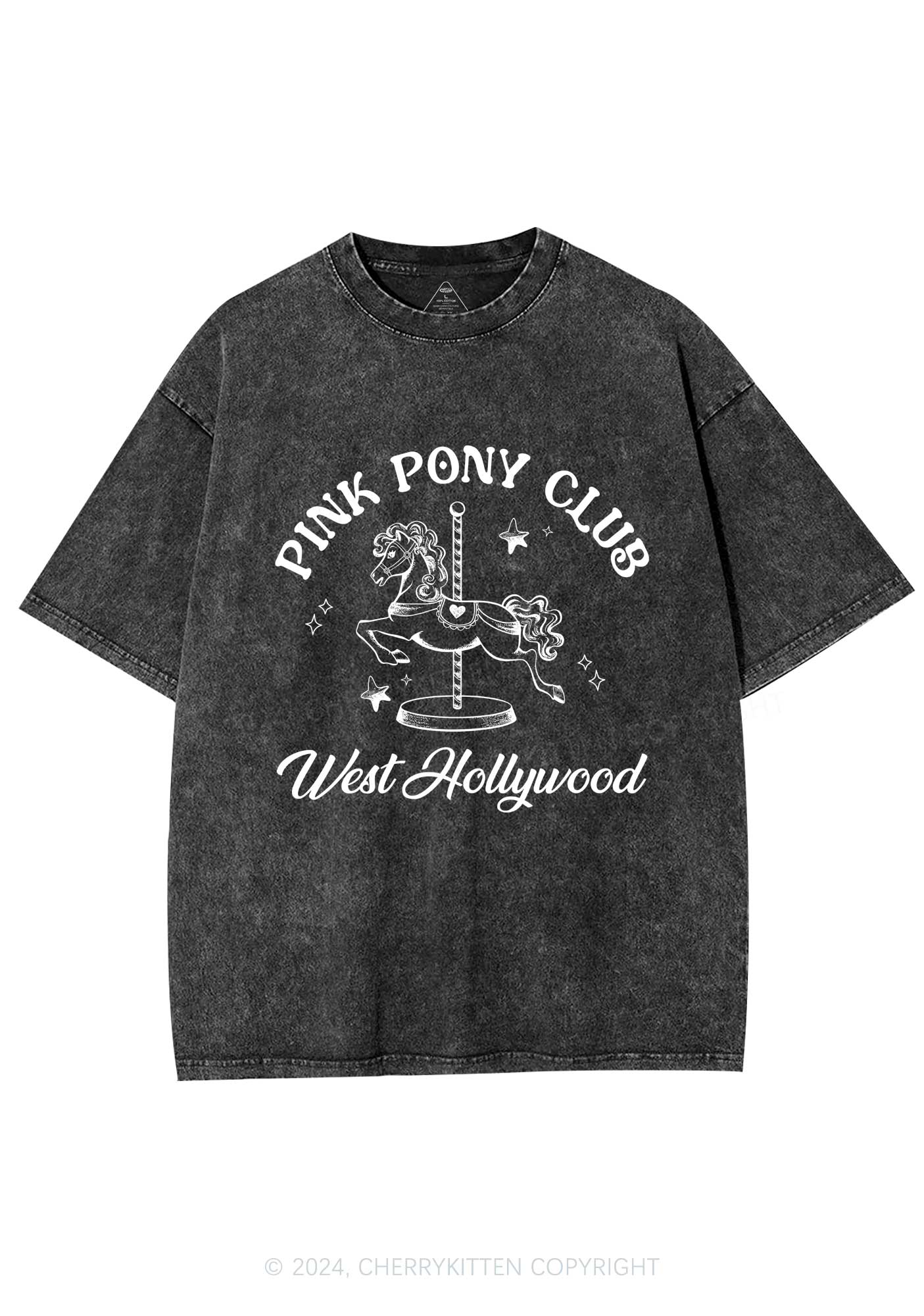 Pink West Hollywood Y2K Washed Tee Cherrykitten