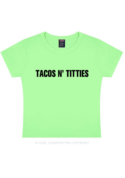 Tacos And Txtties Y2K Baby Tee Cherrykitten
