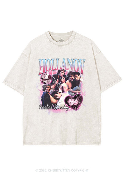 Retro Pink Blue HR Y2K Shirts Washed Tee Cherrykitten