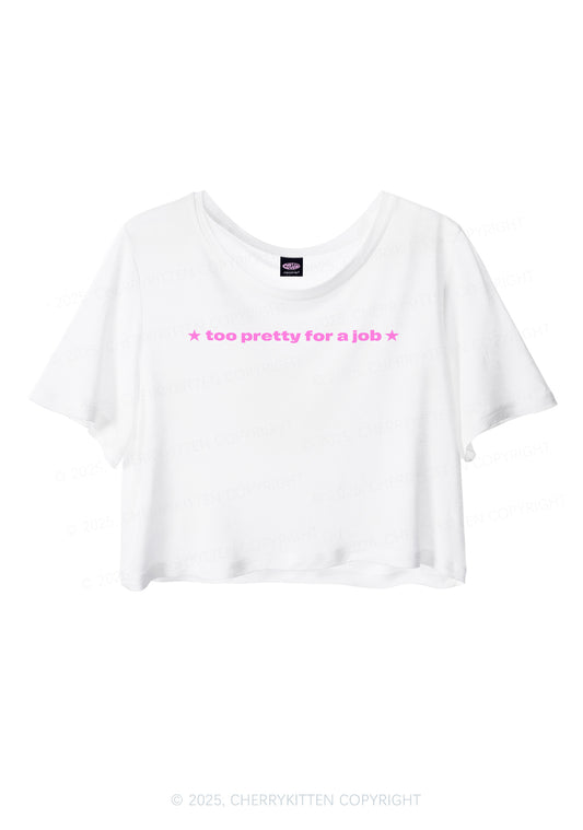 Too Pretty For Job Y2K Sheer Crop Tee Cherrykitten