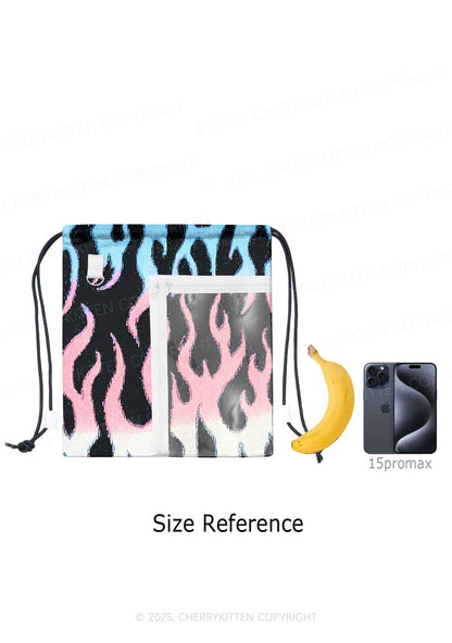 Trans Flame Pride Y2K Drawstring Itabag Backpack Cherrykitten