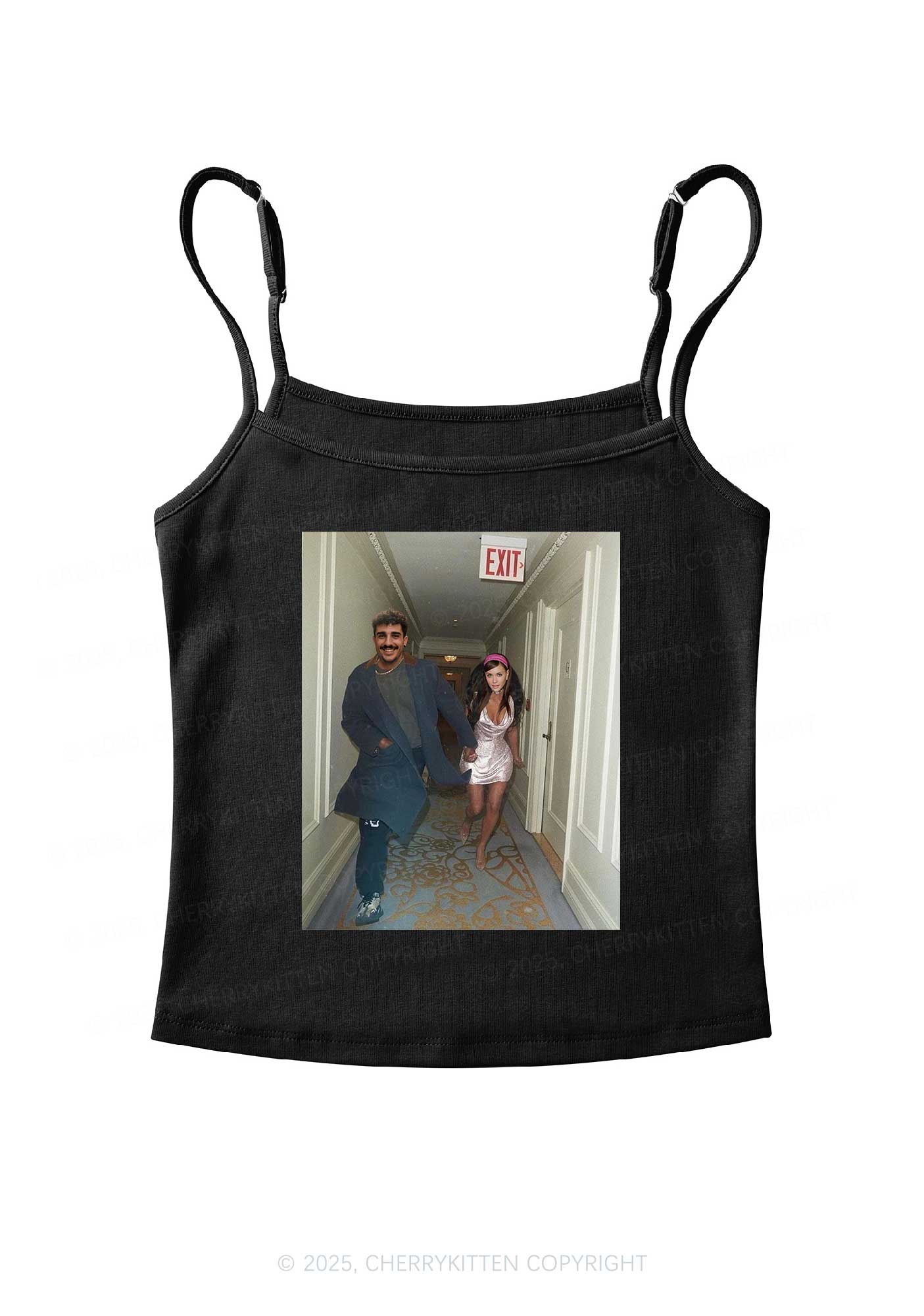 Custom Famous Hallway Photo Y2K Spaghetti Strap Cami Cherrykitten