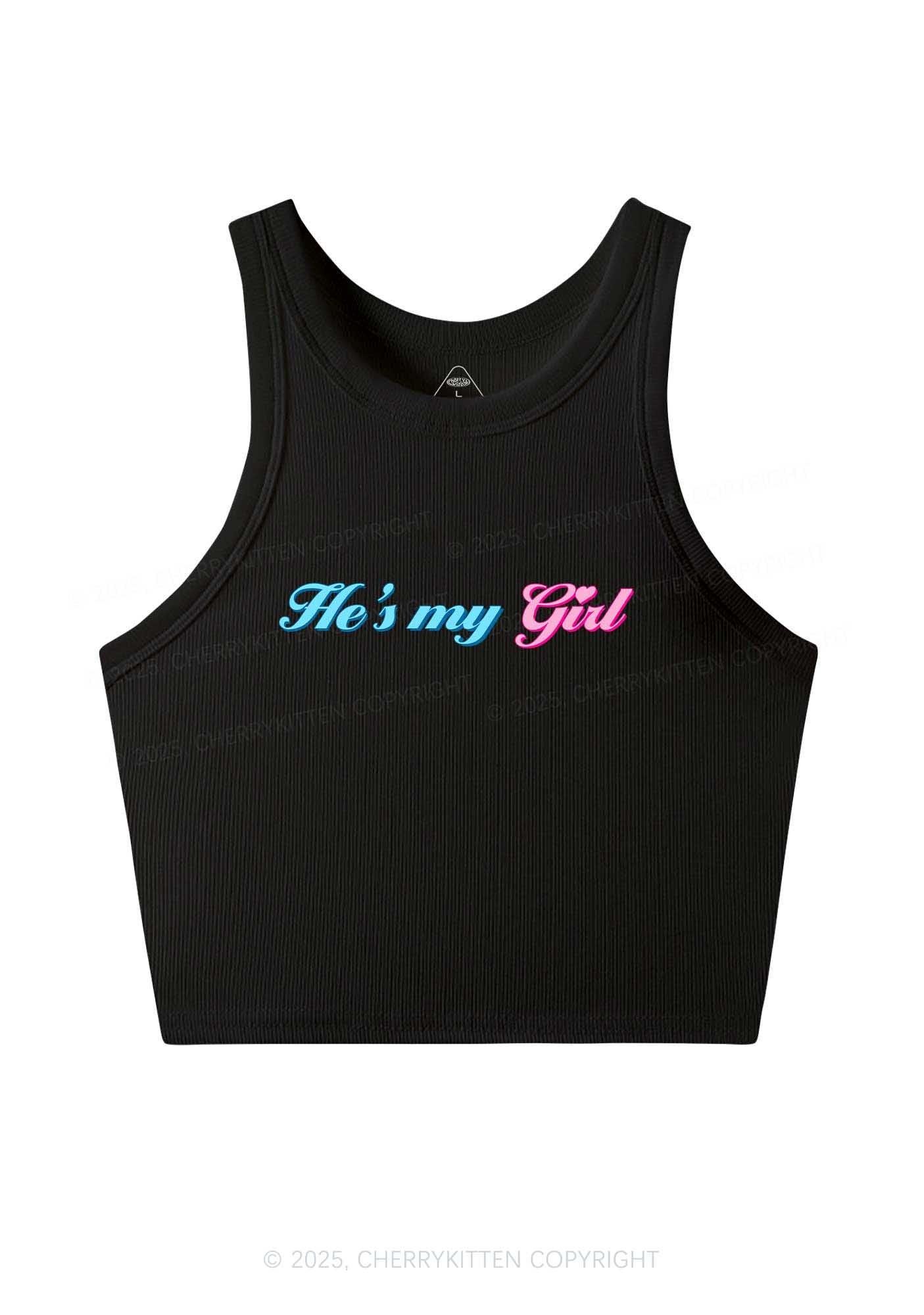 He Is My Girl Pride Y2K Crop Tank Top Cherrykitten