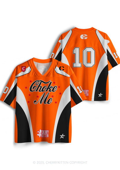 Custom Orange Choke Me Y2K Sport Jersey Shirts Cherrykitten